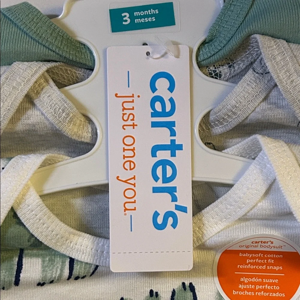 Carter's Dino Delight Bodysuit - Mint and White 3 piece. NWT - Picture 6 of 6